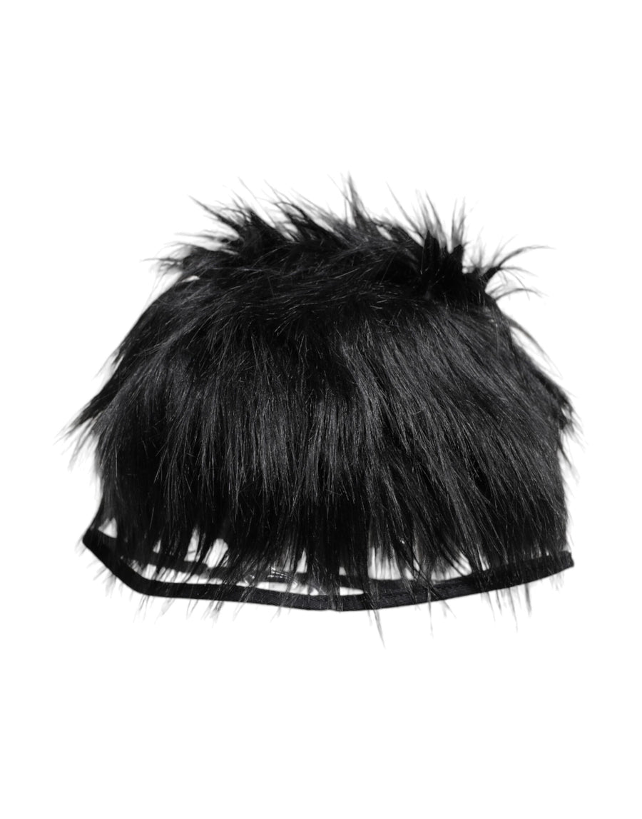 Dolce & Gabbana HAT9667 Faux Fur bucket hat in black
