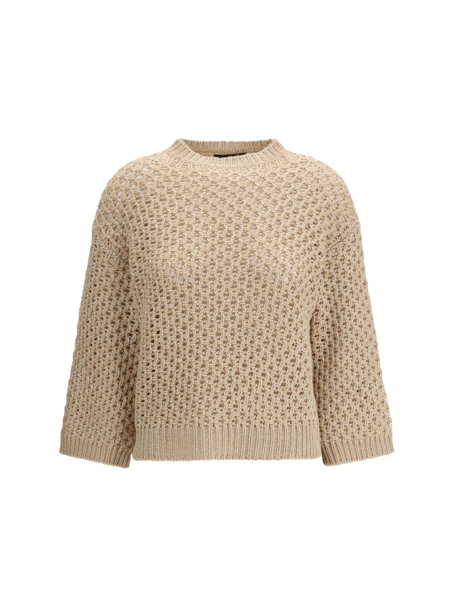 Fabiana Filippi 63% Fleece Wool; 17% Polyester; 12% Silk; 8% Cashmere sweater in beige
