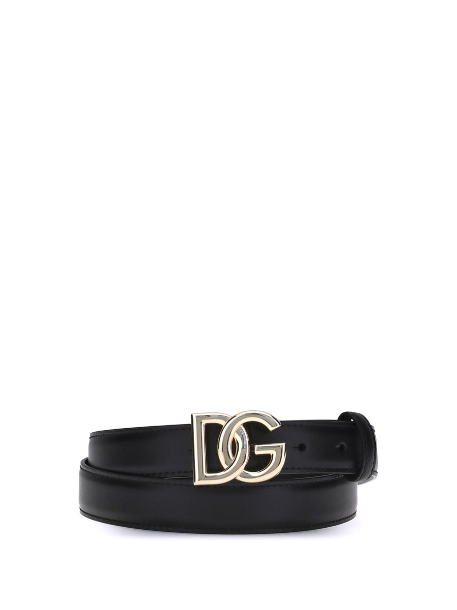 Dolce & Gabbana 100% calf leather belt in black