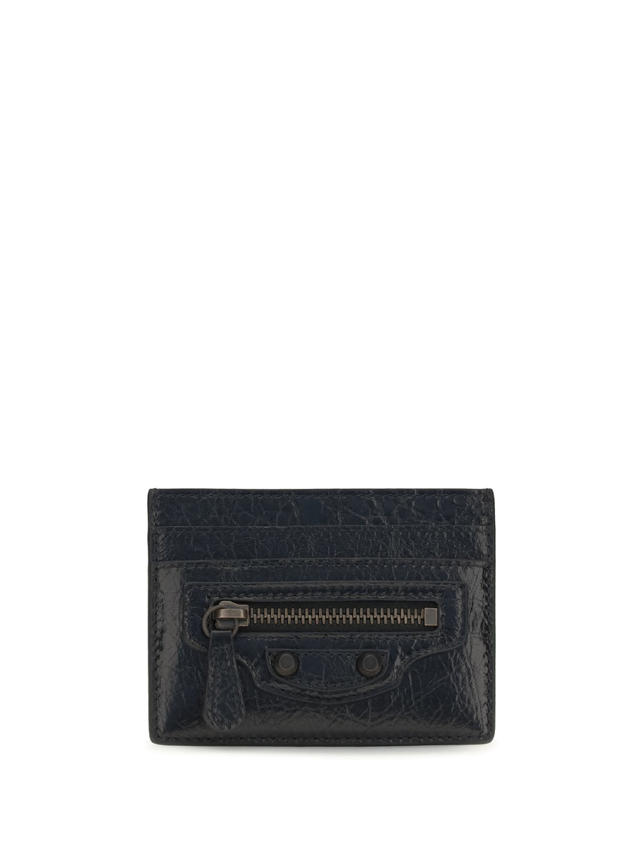 Balenciaga 100% lambskin card holder in black