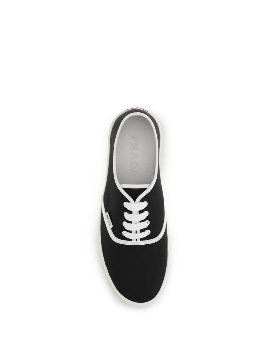 Sneakers Drill Black Cotton Upper Lace-up Shoes