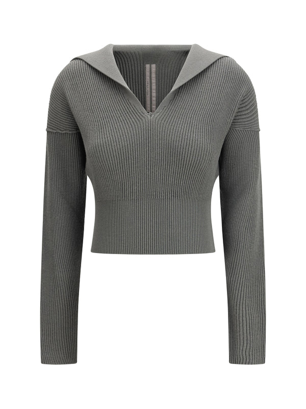 Rick Owens 100% Fleece Wool Ovis Aries sweater in gray
