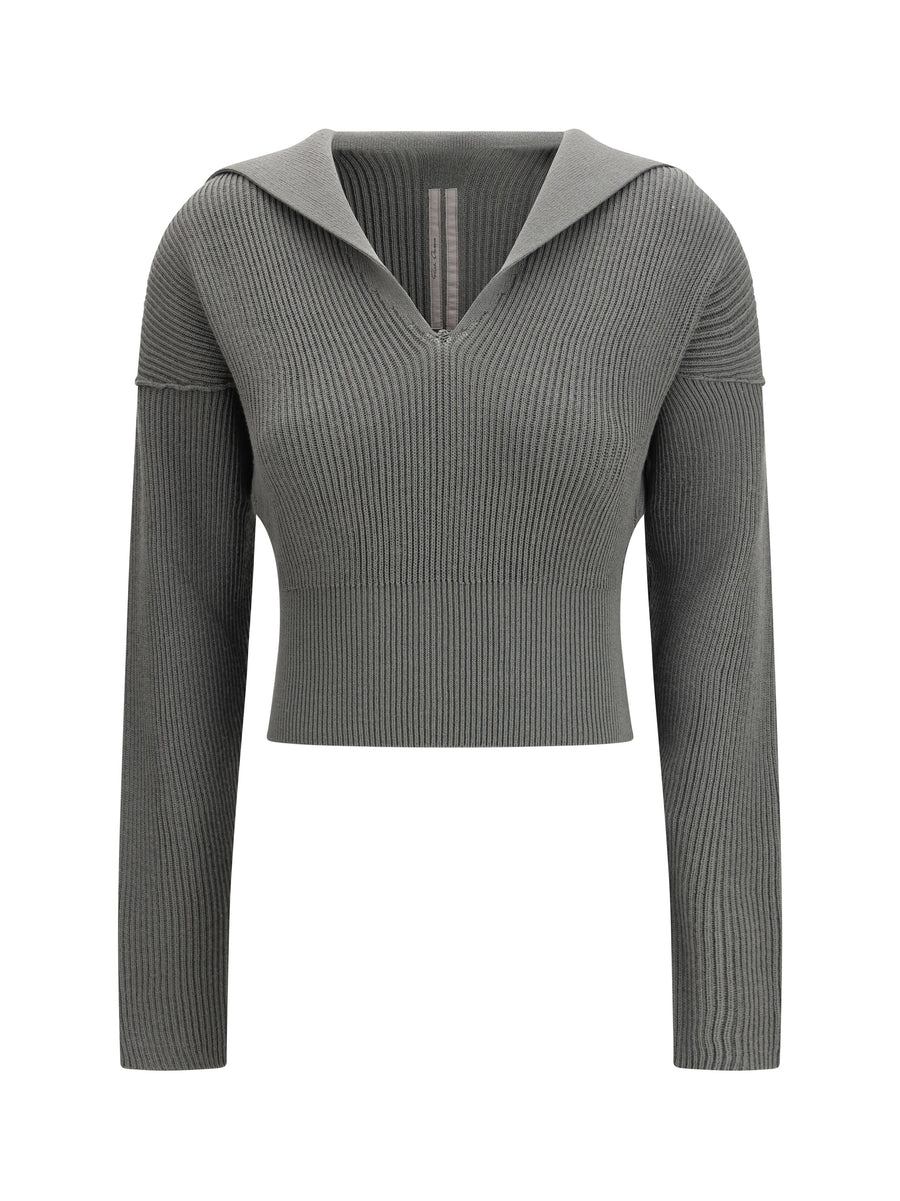 Sweater Euca Virgin Wool V-Neck Green Fleece (ovis Aries)