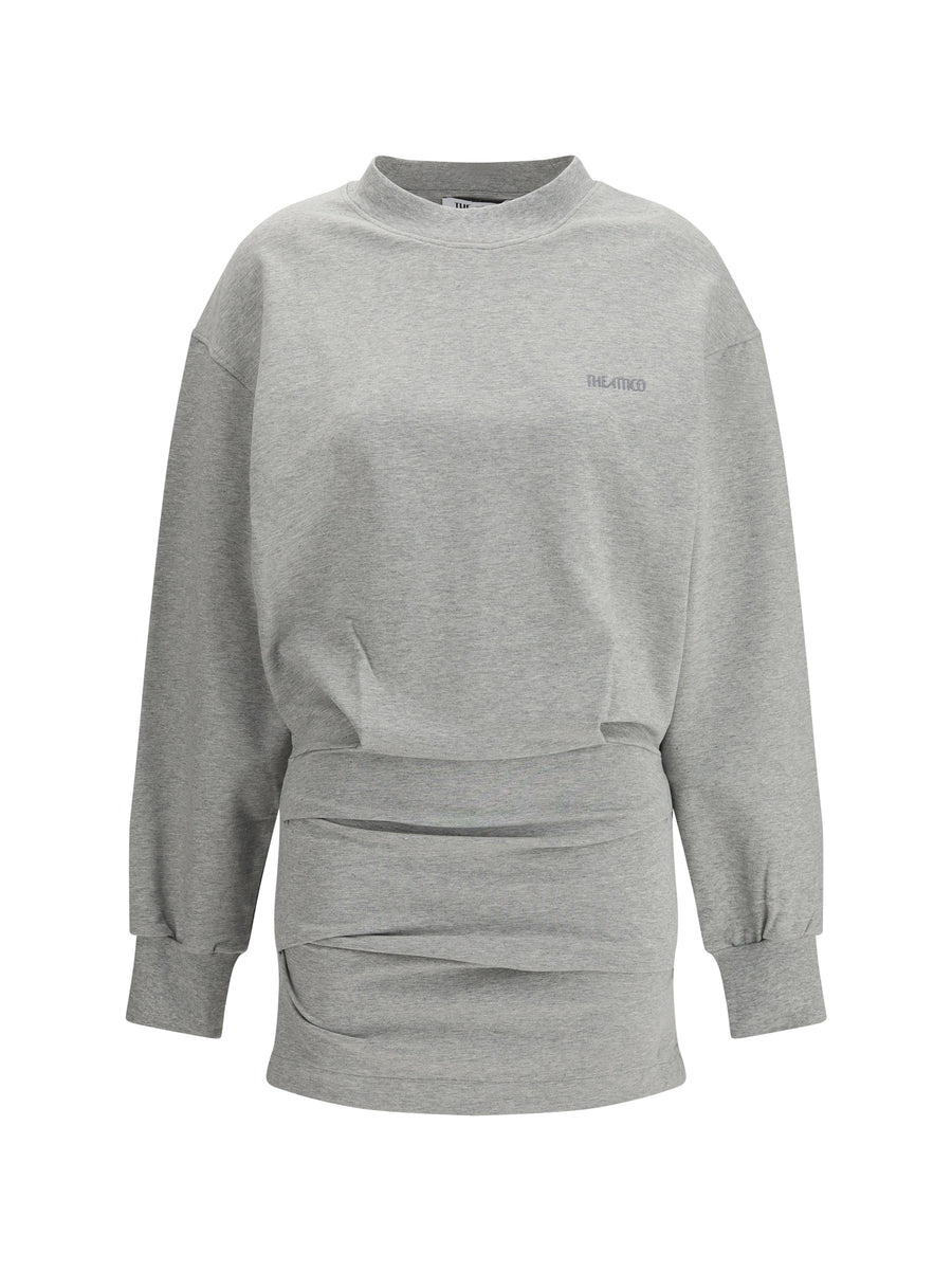 Mini Dress Melange Grey Cotton