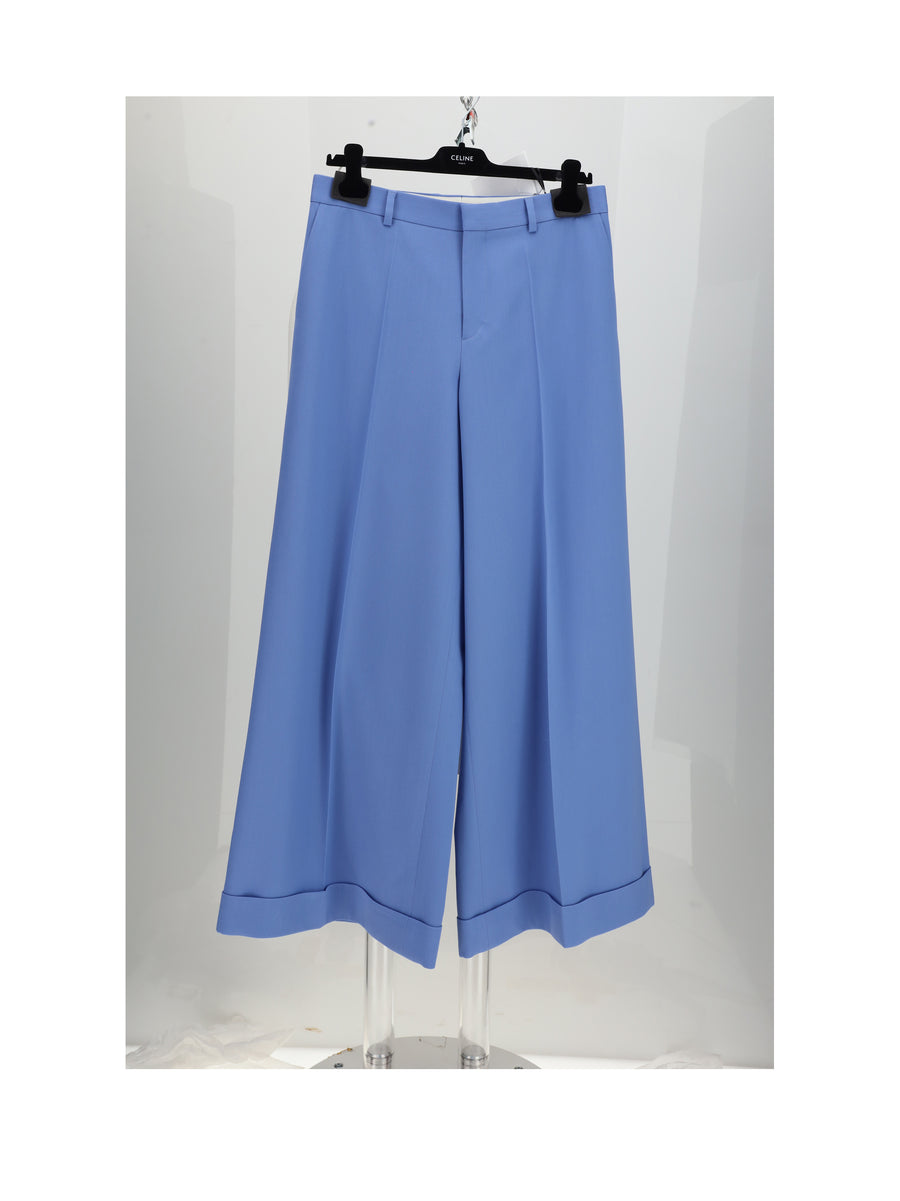 Trousers Long Docks Sky Blue Polyester