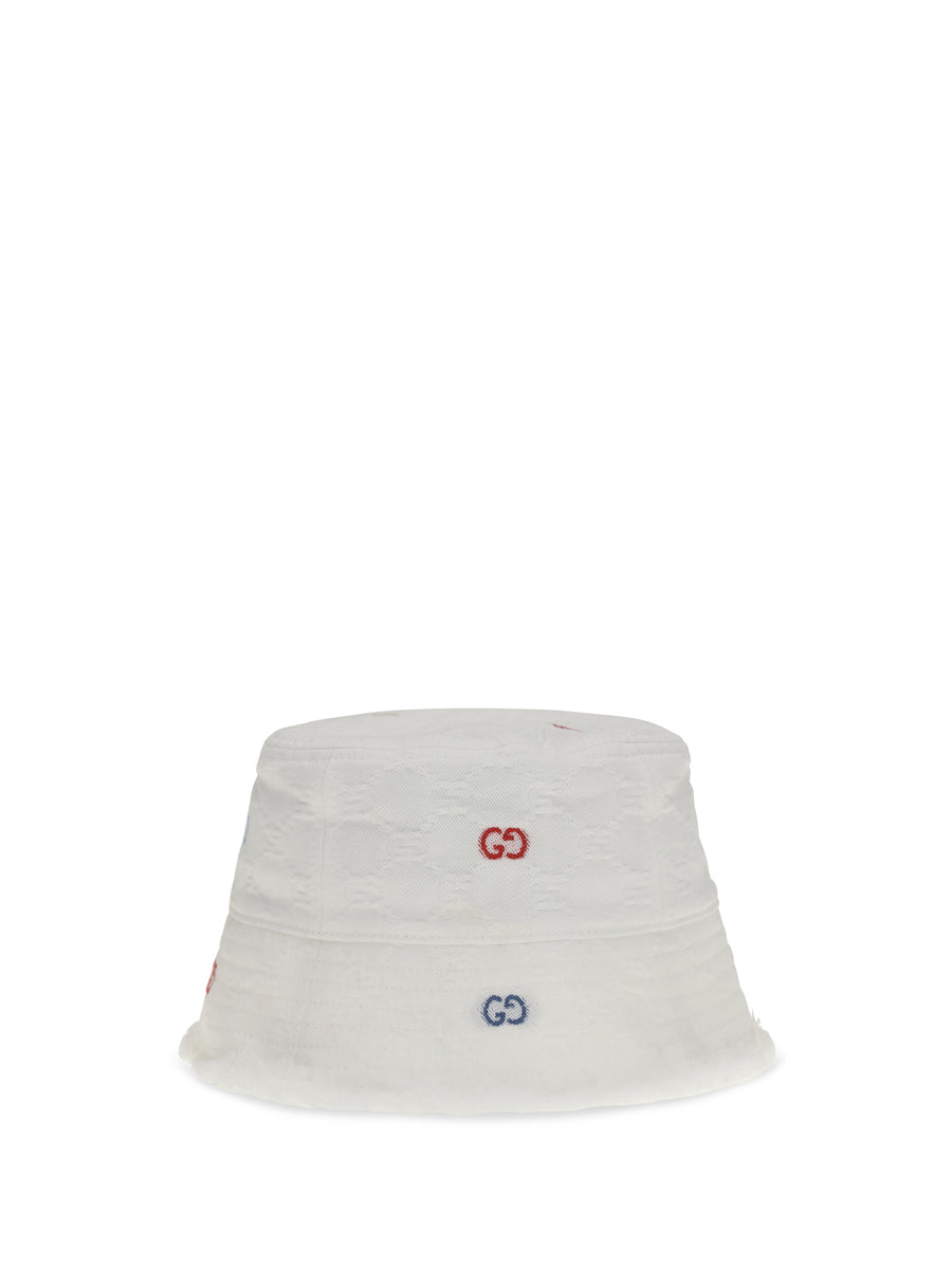 Gucci 8600053HBH7 100% Cotton bucket hat in white