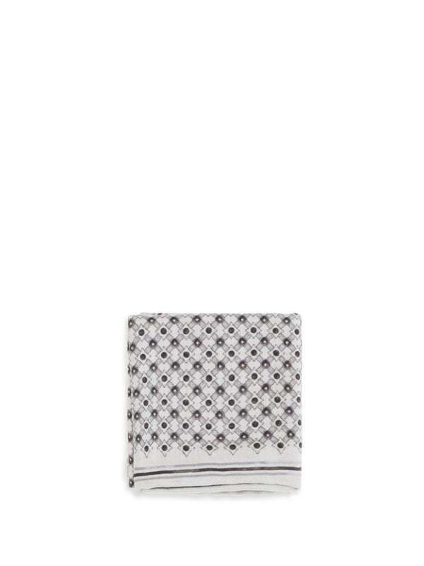 Brunello Cucinelli 100% Silk pocket square in brown