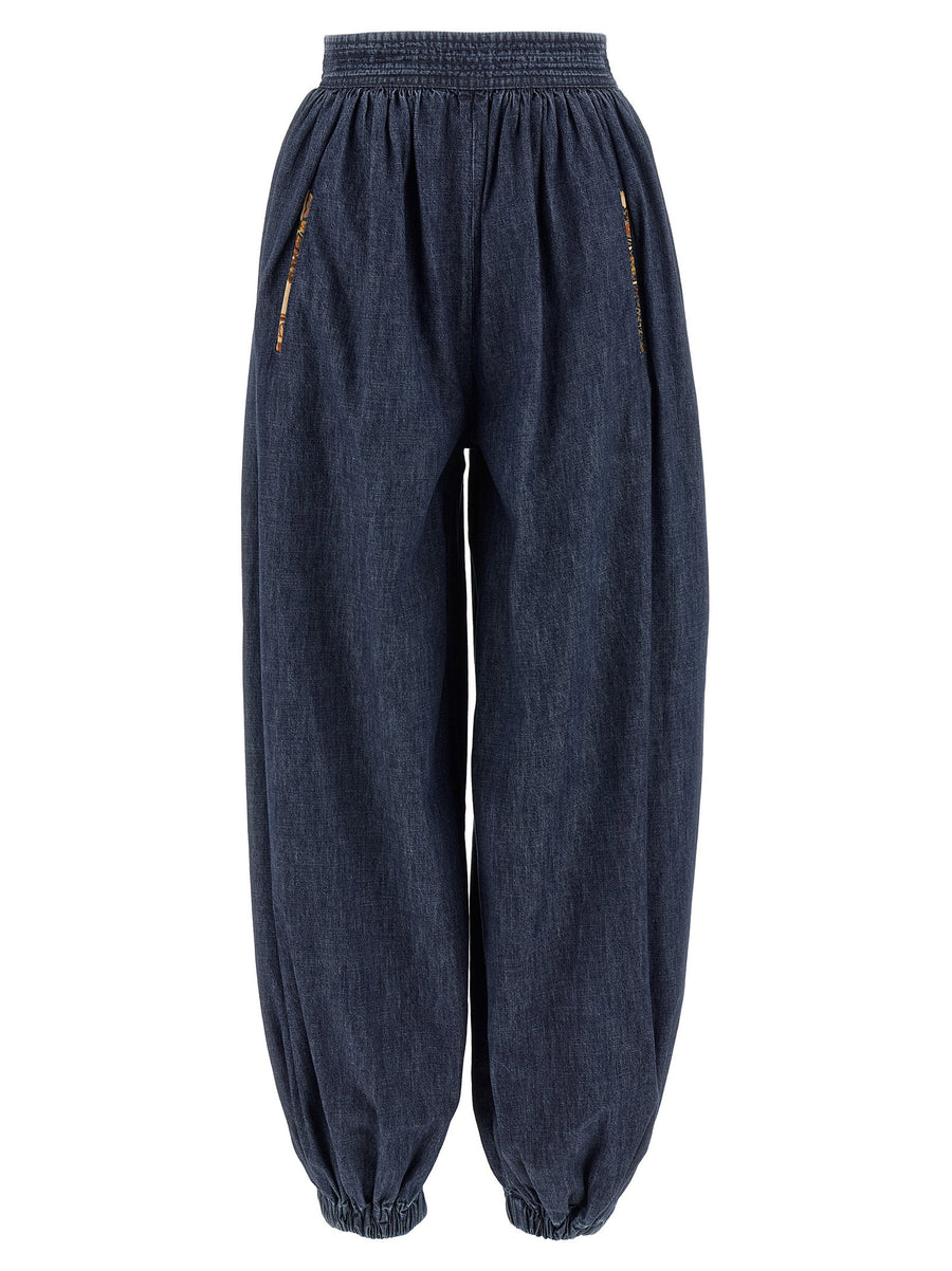 Valentino Garavani Chambray Cotton Denim Joggers — Indigo