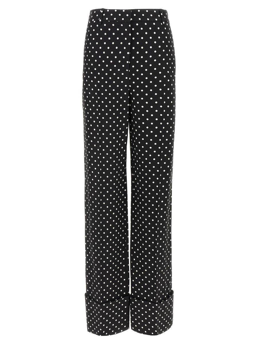 Valentino Garavani Polka-Dot Print Trousers — Black