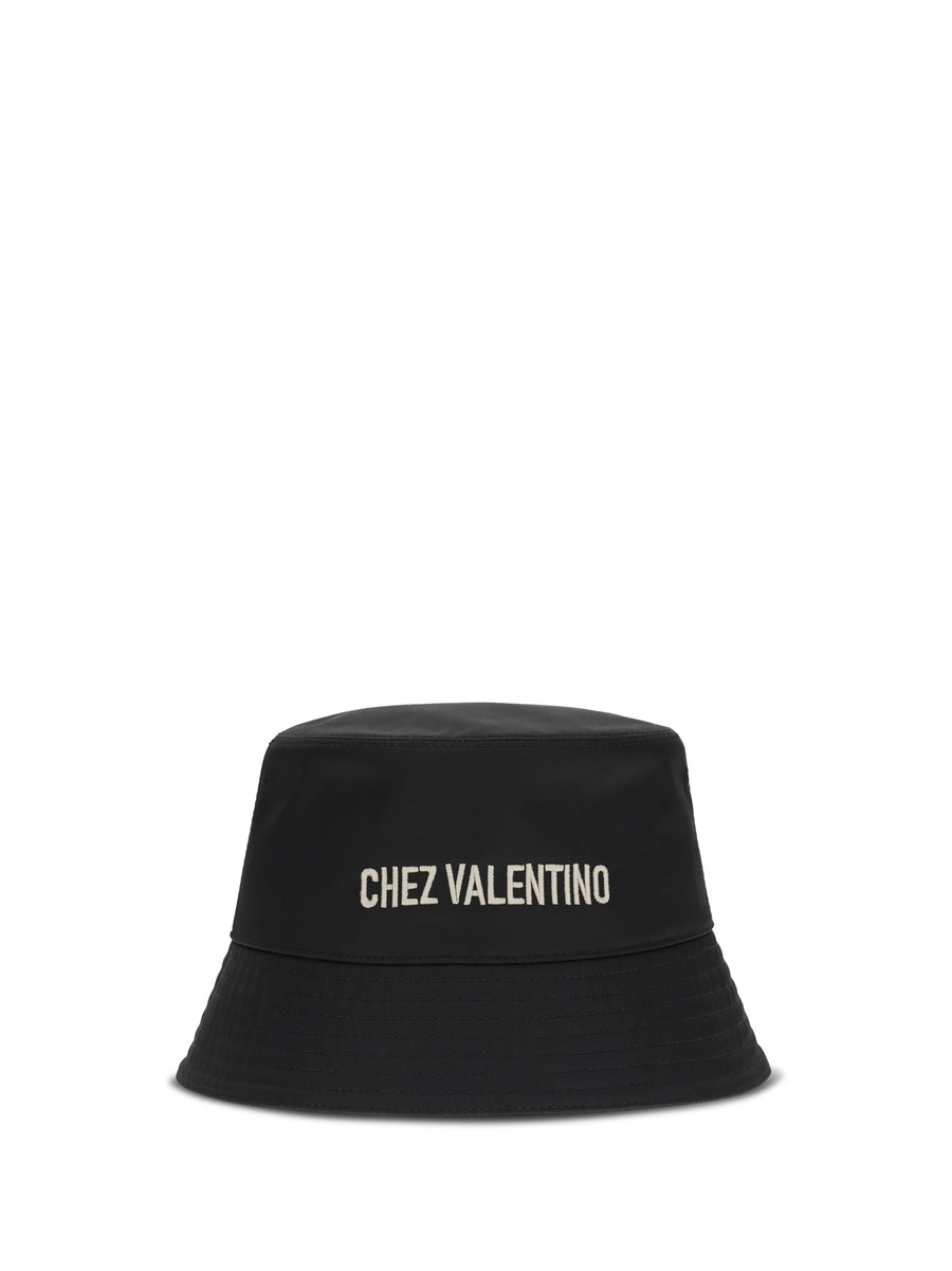 Valentino Garavani 8Y2HGA11UND 100% cotton bucket hat in black