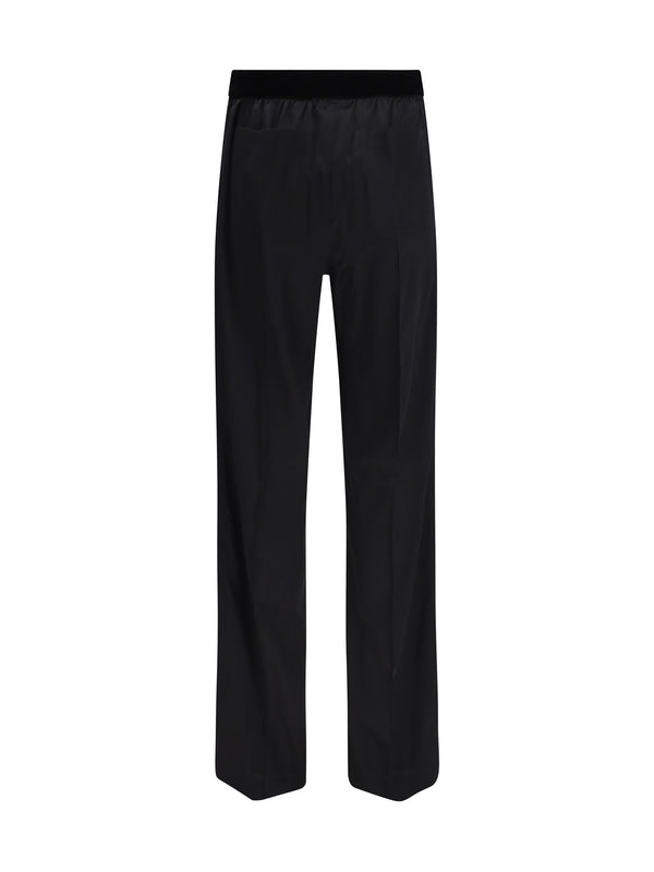 Trousers Stretch Silk Satin Black