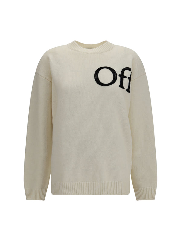 Off-White 80% Merino wool sweater in ivory