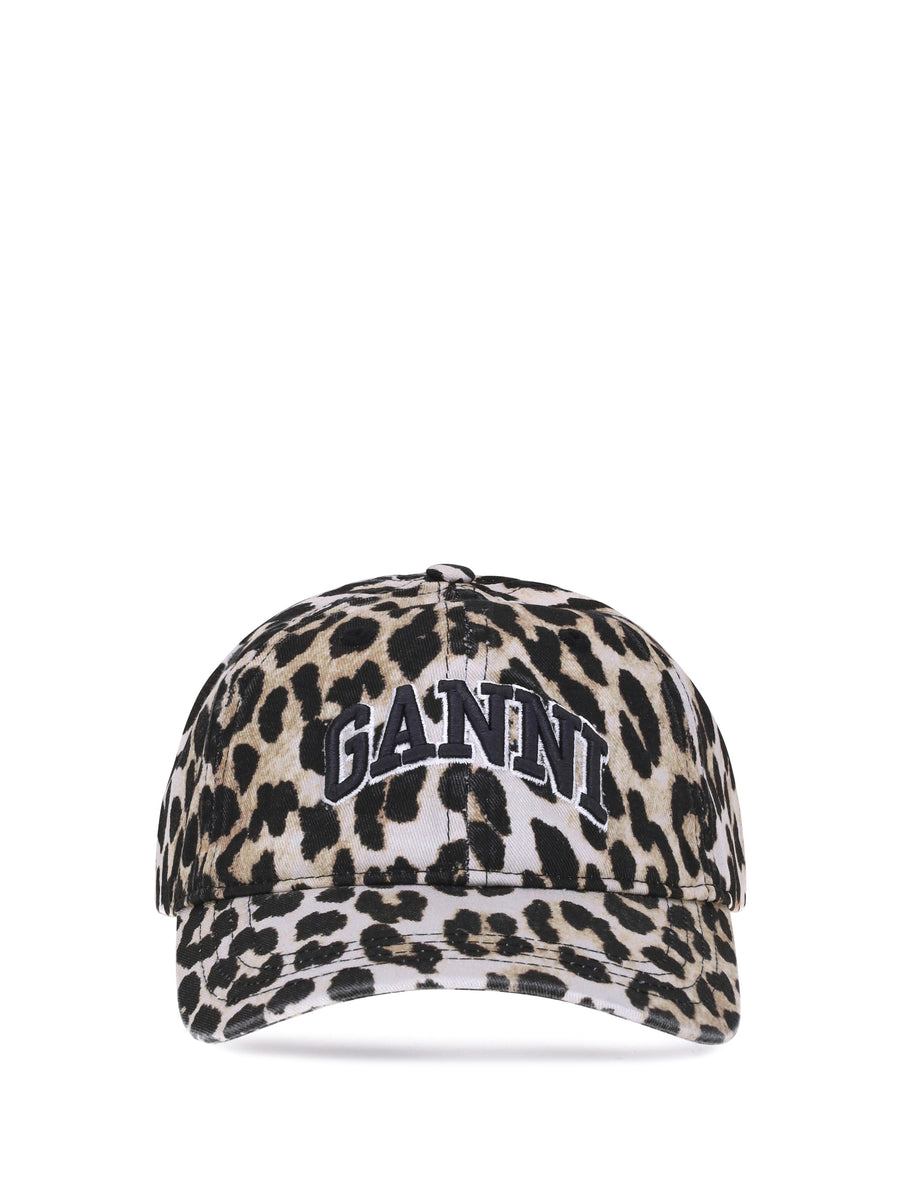 Ganni A6898 100% Cotton baseball cap in multicolor
