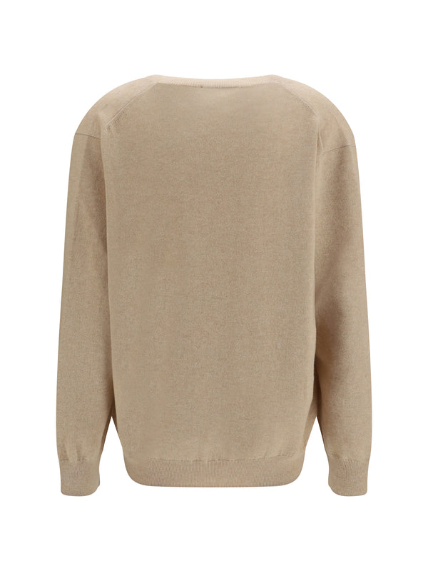 Sweater V-Neck Cashmere Light Sand (capra Hircus)