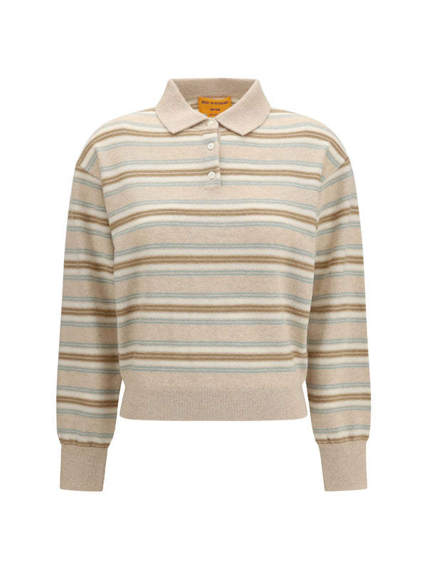 College Striped Polo Sweater Sandstone Combo Kaschgora