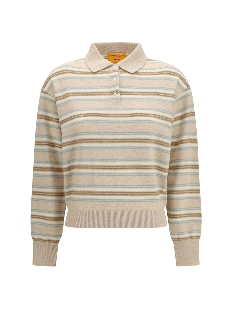 College Striped Polo Sweater Sandstone Combo Kaschgora