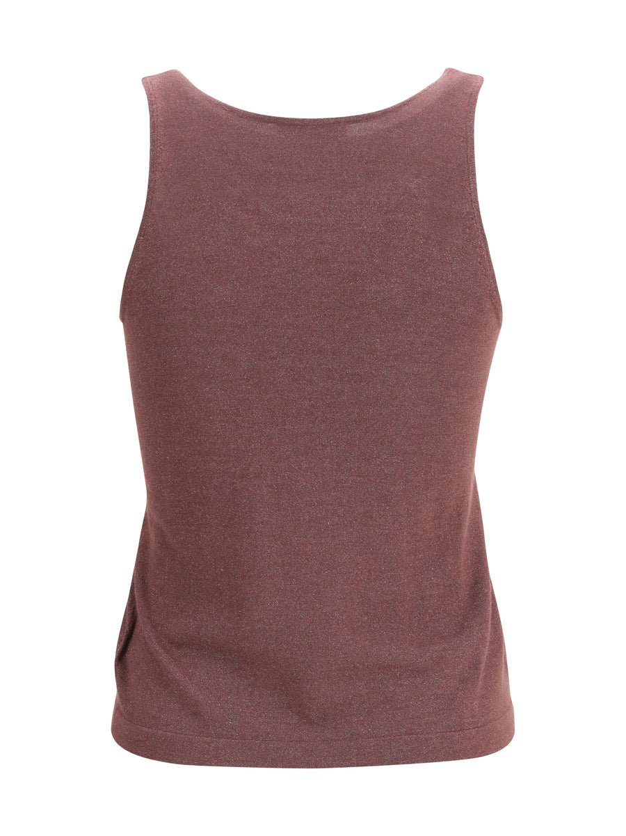 Tank Top Cashmere-Silk Rhubarb Cashmere (capra Hircus)