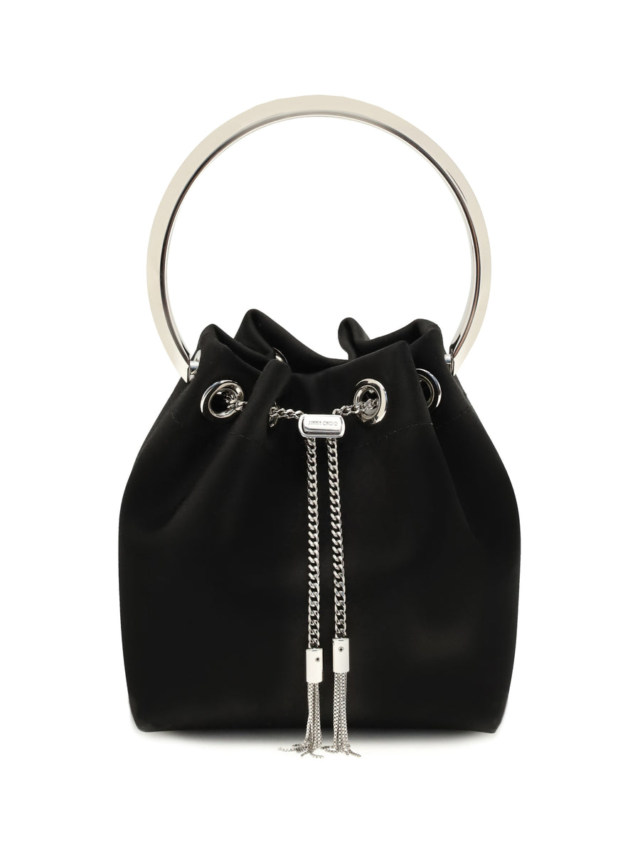 Jimmy Choo 100% silk bucket bag in black