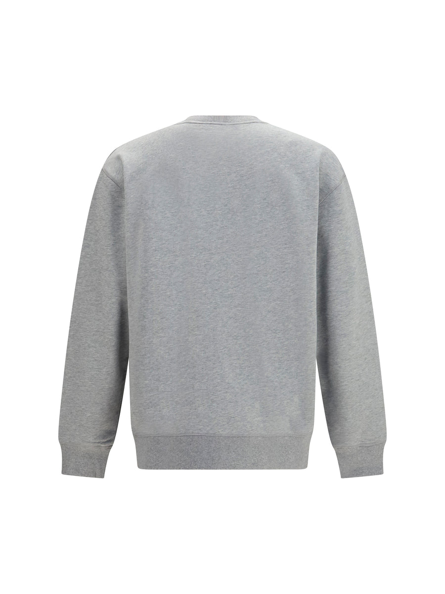 Crewneck Sweatshirt Embroidered Logo Heather Grey/heather Grey Cotton Sweatshirts