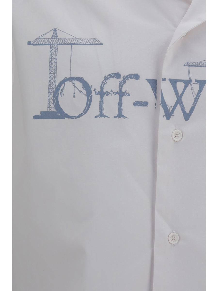 Bowling Shirt City Nature White Cotton