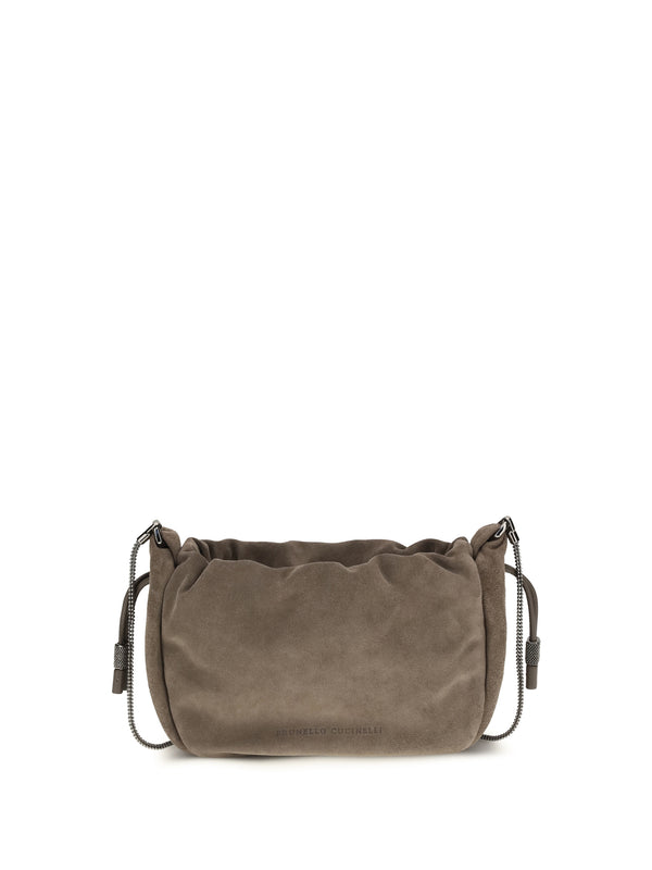 Brunello Cucinelli 100% Calf Leather Bos Taurus shoulder bag in taiga