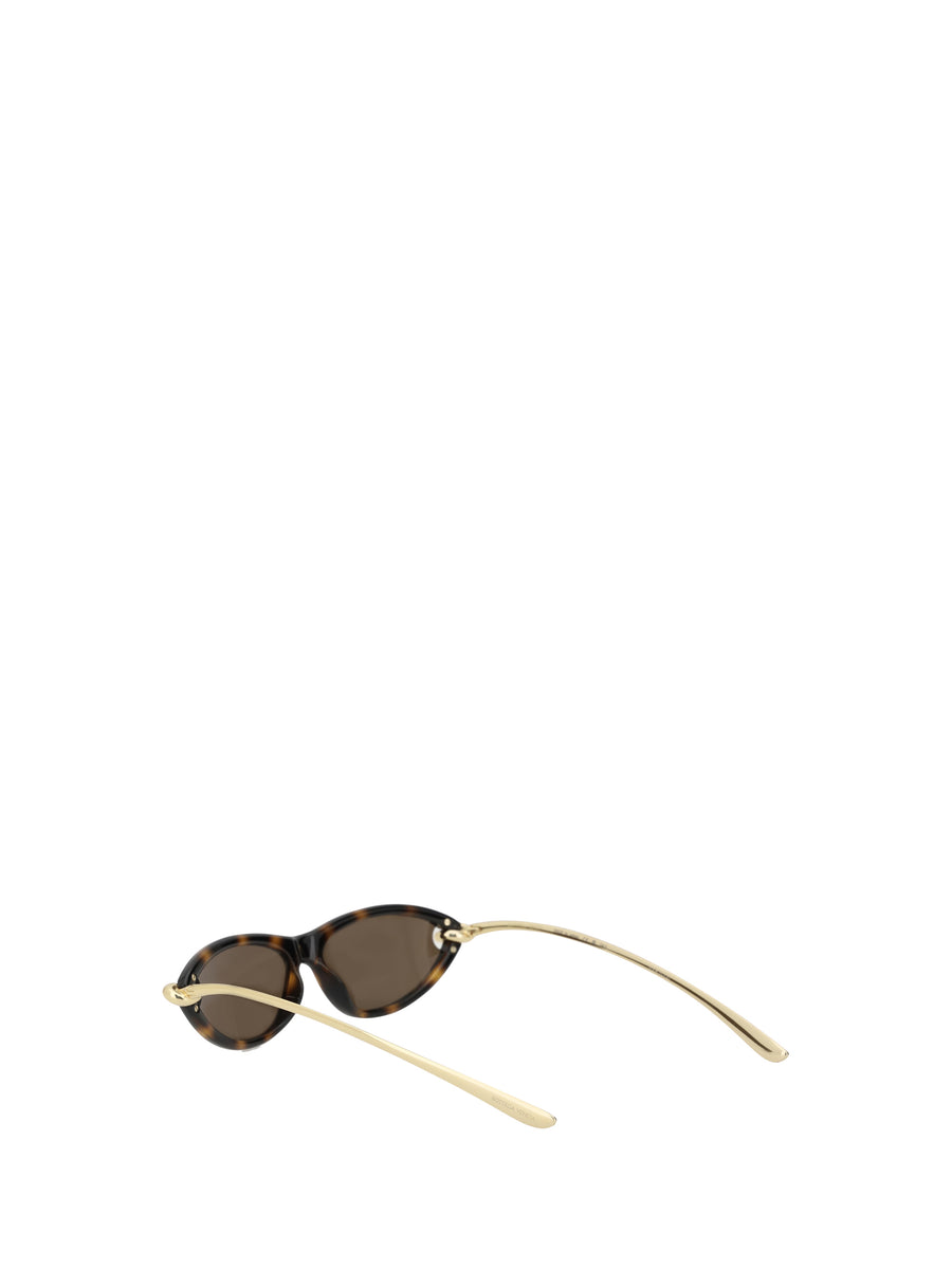 Sunglasses With Knot Detail Havana Havana/gold/brown Plastic