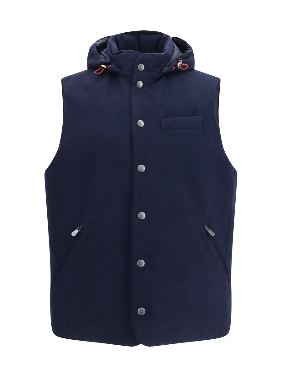 Wool Down Vest Blue Blue/blue Coloured (ovis Aries) Blazers