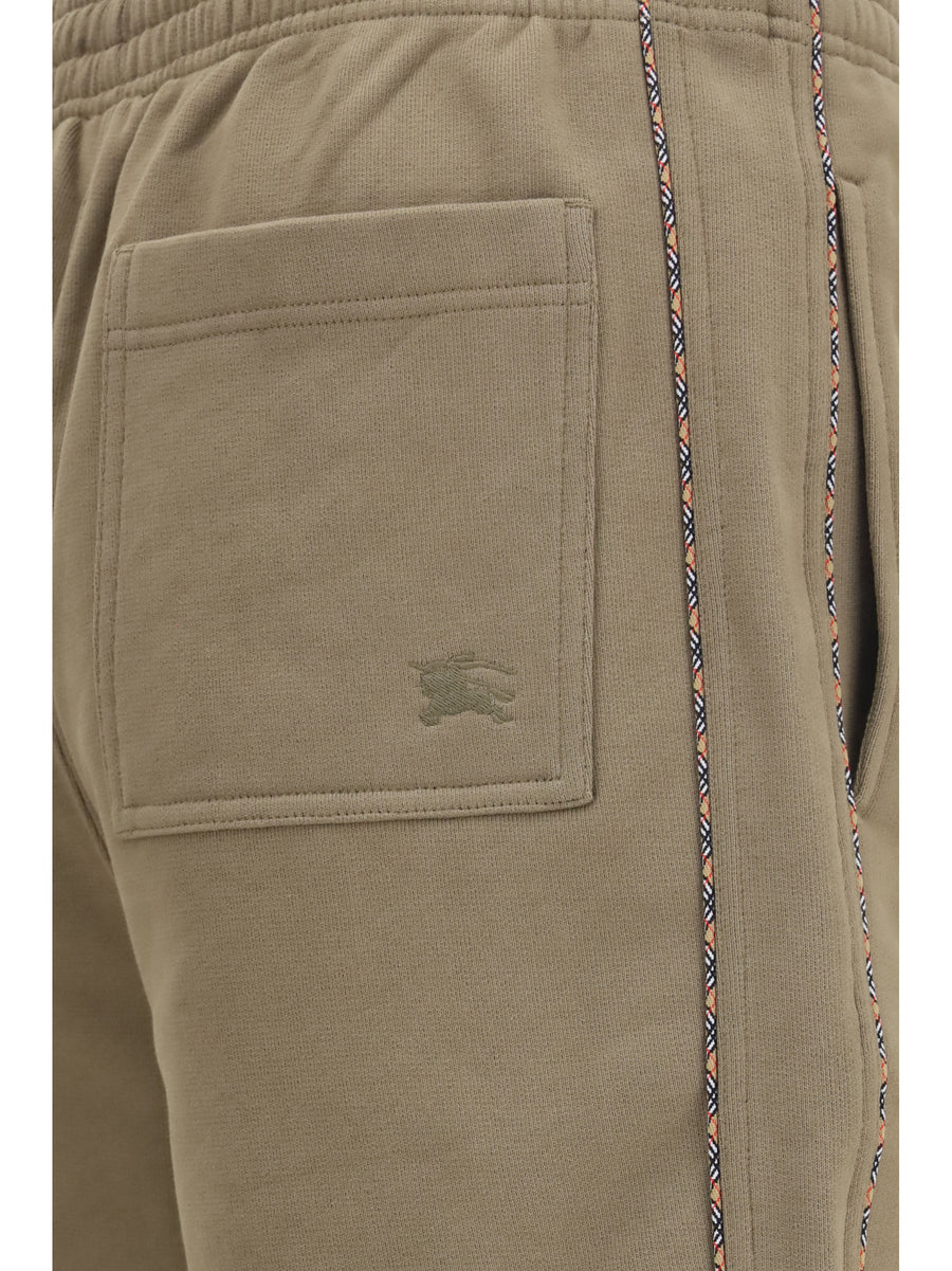 Cotton Shorts With Check Trims Finch Brown Bermuda