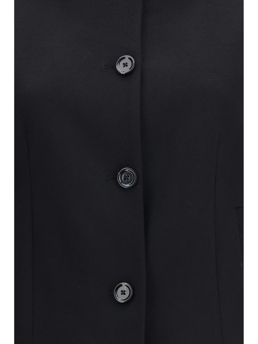 Virgin Wool Jacket Black Fleece (ovis Aries)