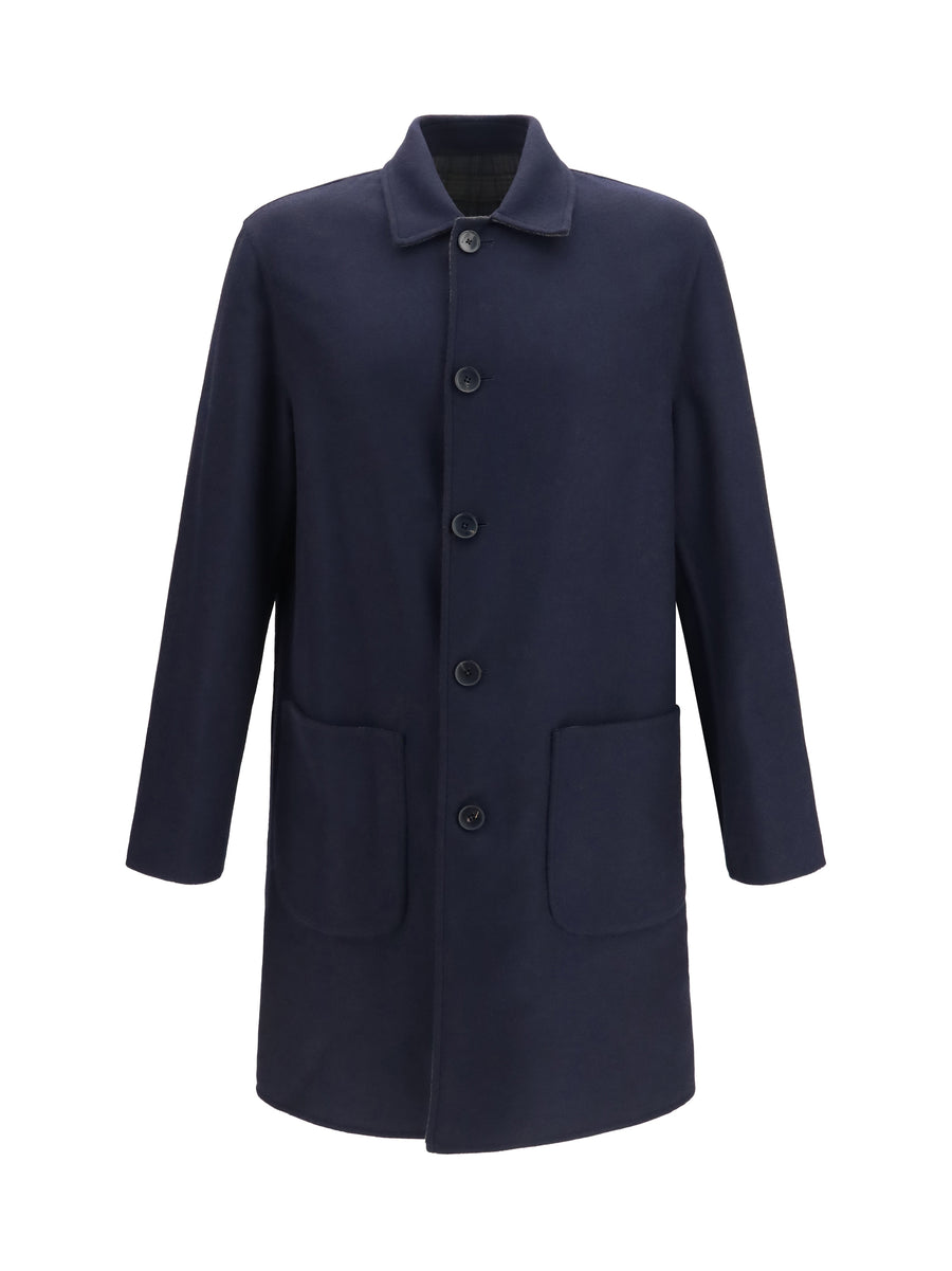 Coat Soho Reversible Wool-Blend Very Dark Blue Merino Wool (ovis Aries)