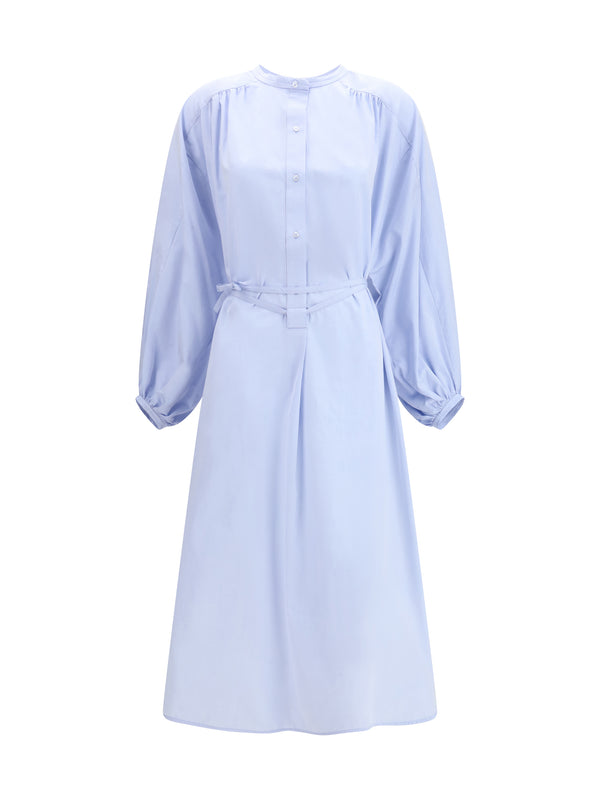 Loulou De Saison 100% Cotton shirt dress in blue
