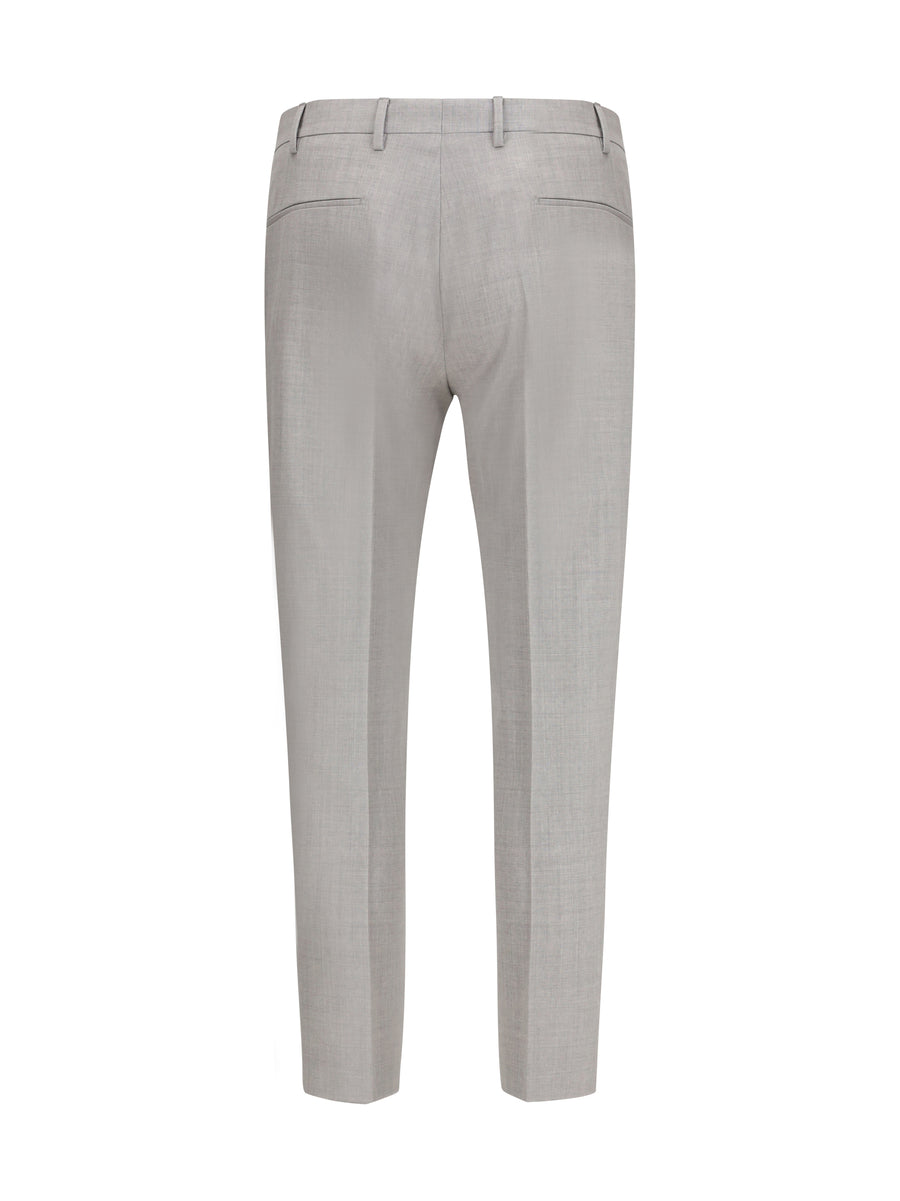 Tailored Trousers Grey-Light Blue Grey/light Fleece Wool