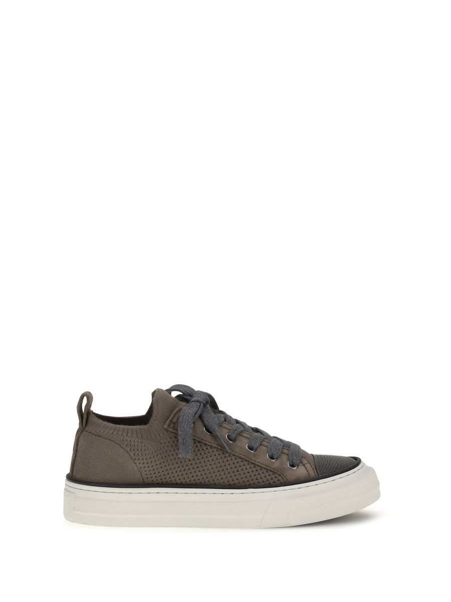 Brunello Cucinelli Upper: 80% cotton sneaker in brown