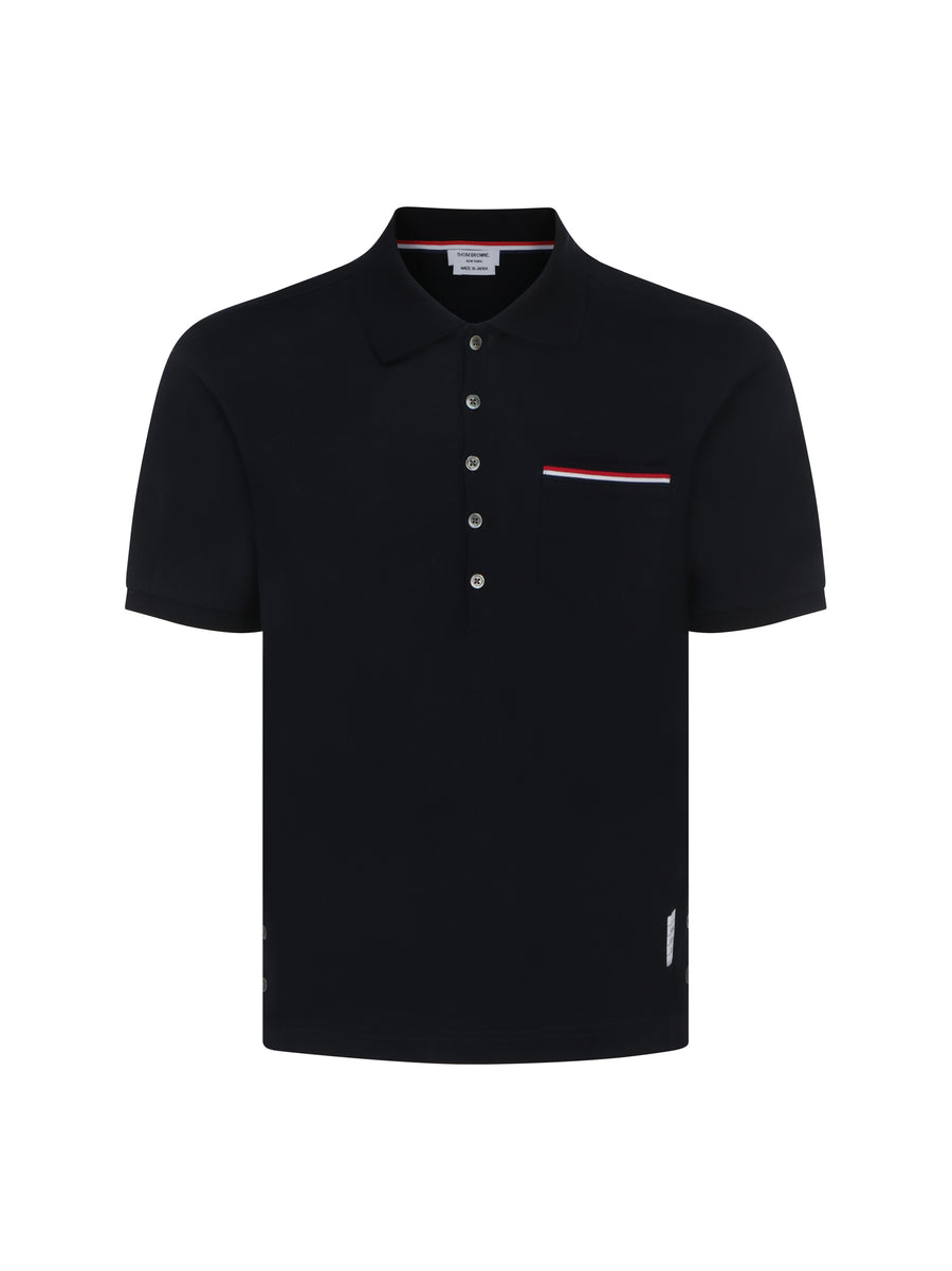 Polo Shirt Short-Sleeve Navy Cotton