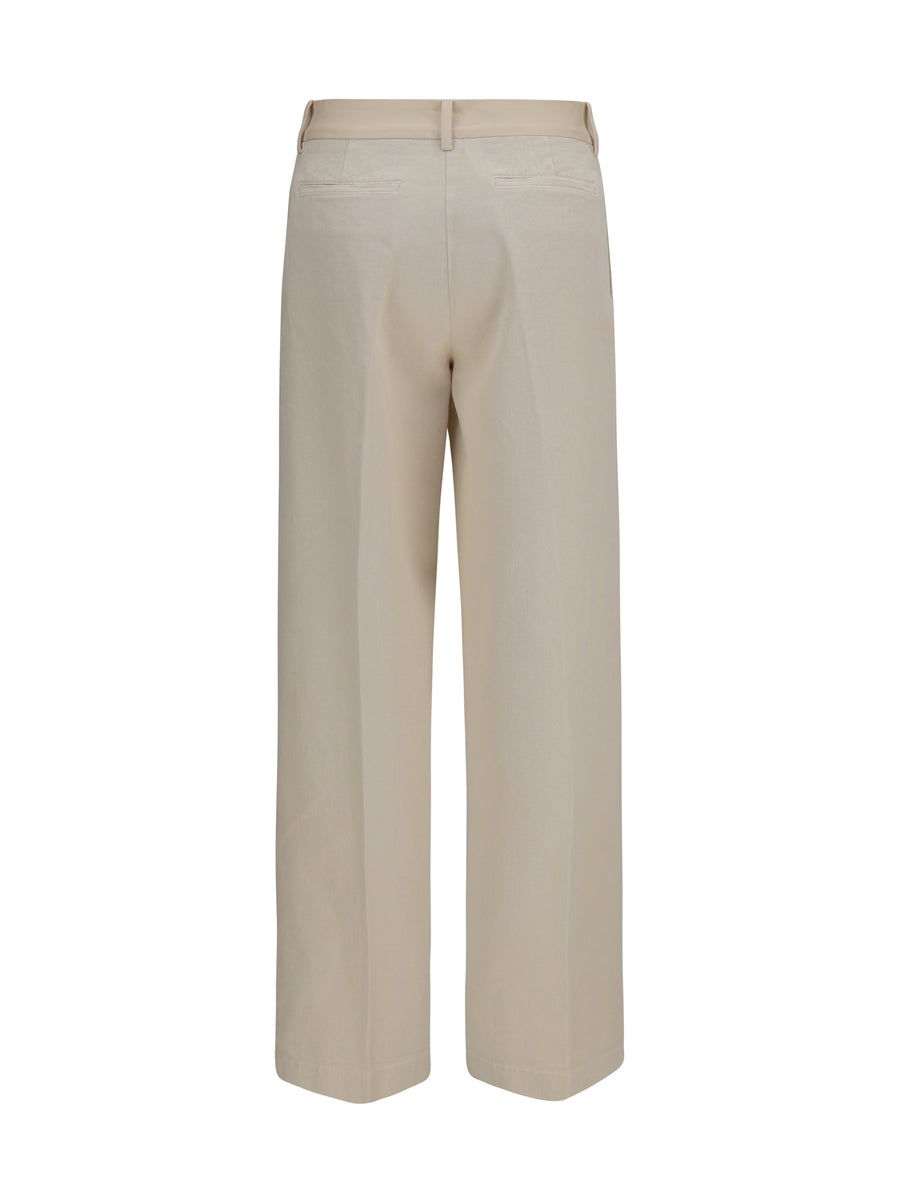 Chino Pants Cotton Beige Trousers
