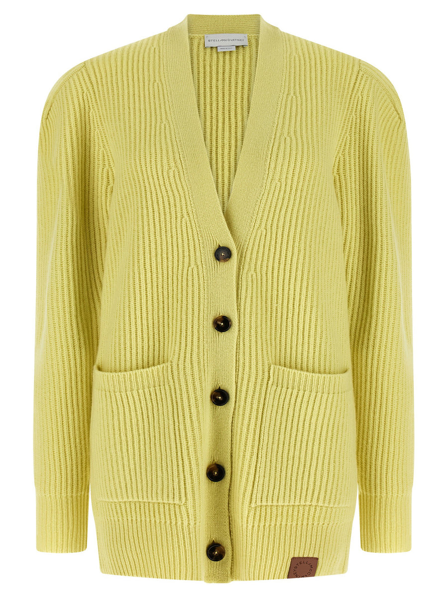 Stella Mccartney كارديغان مضلع صوف كارديغان — أصفر