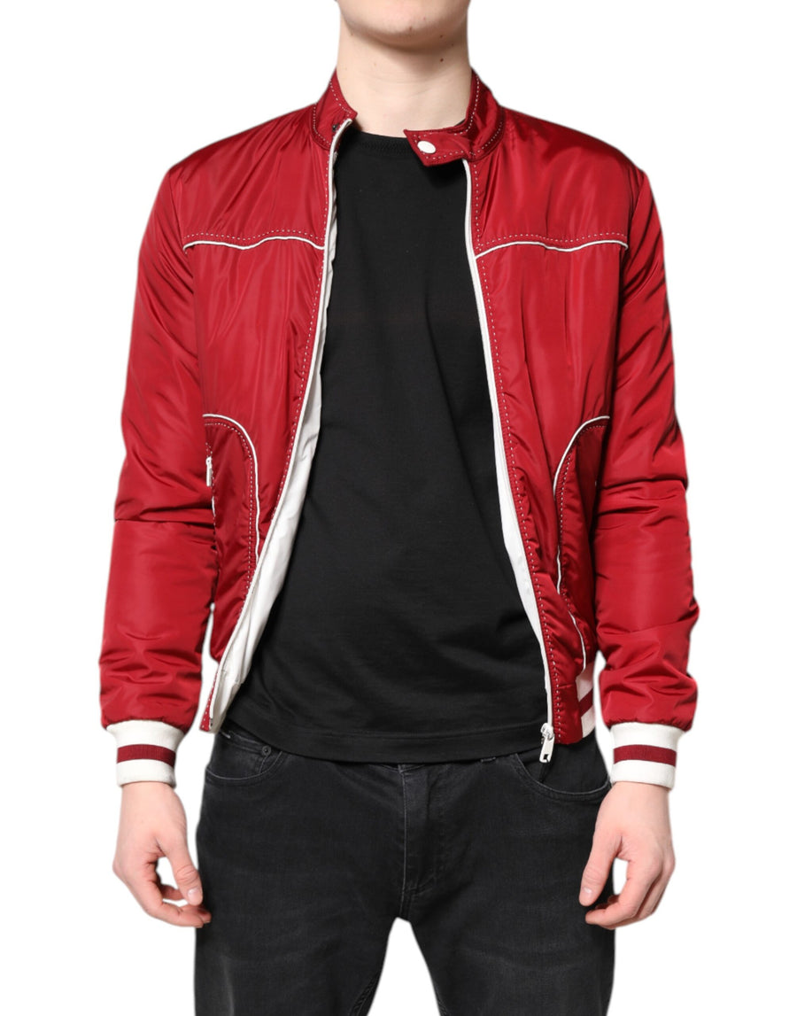 Dolce & Gabbana 100% Nylon bomber jacket in red