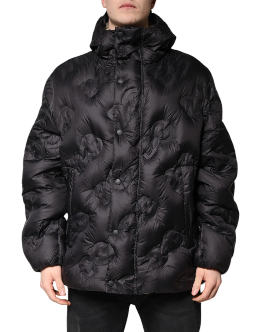 Dolce & Gabbana 100% Nylon parka jacket in black