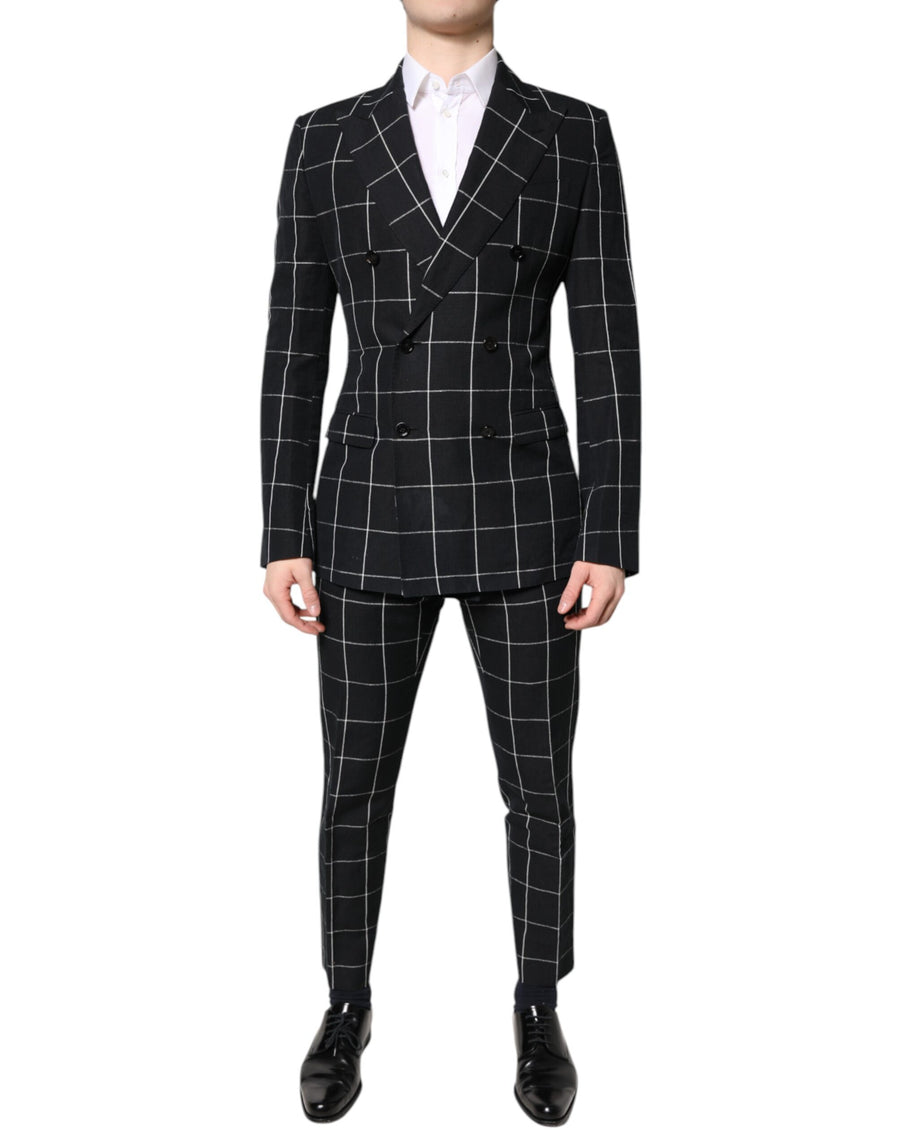 Dolce & Gabbana 55% Flax 45% Cotton pant suit in black