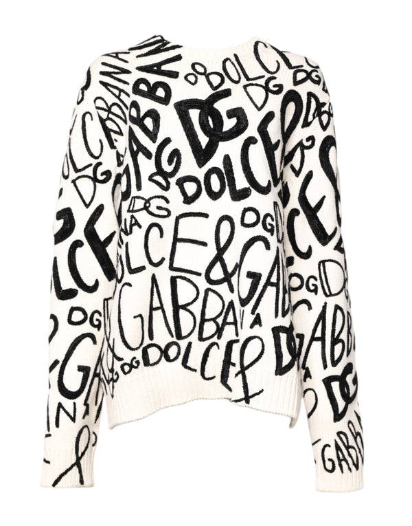Dolce & Gabbana 75% Cashmere sweater in white
