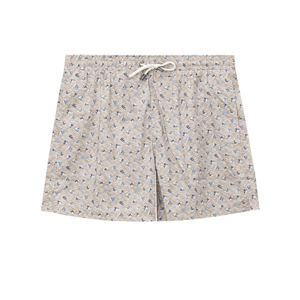 Canali 100% Polyester swim shorts in beige