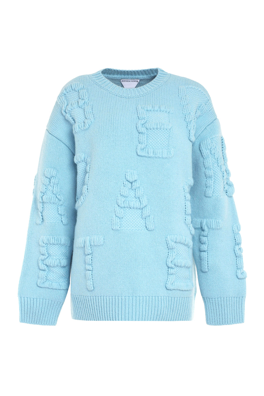 Crew-Neck Wool Sweater Pale Blue Polyamide