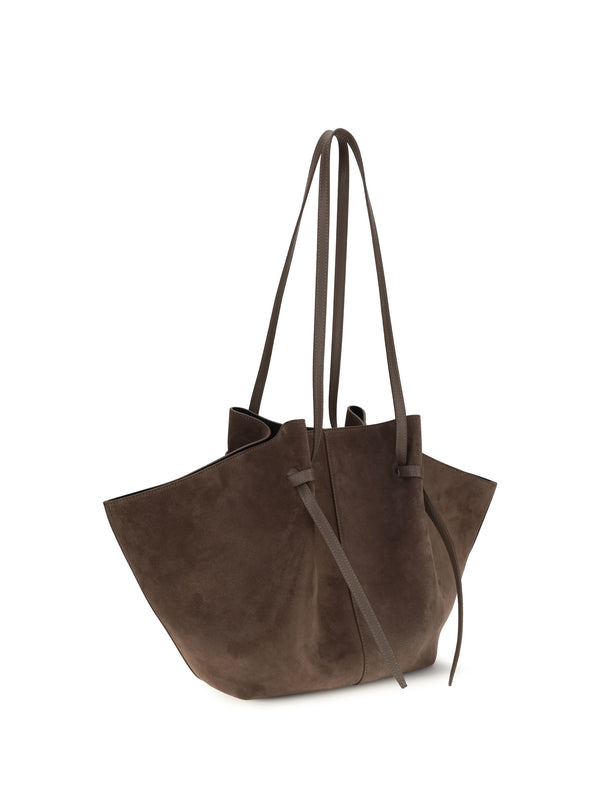 Shoulder Bag Mochi Suede Nutmeg Calf Leather
