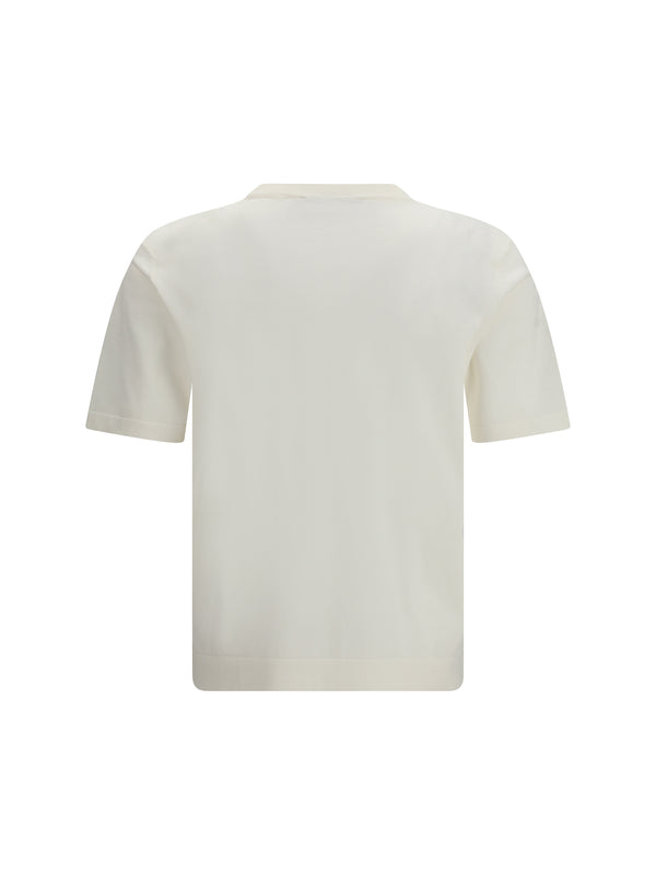 Short-Sleeve Crewneck Sweater Optical White Cotton T-shirts