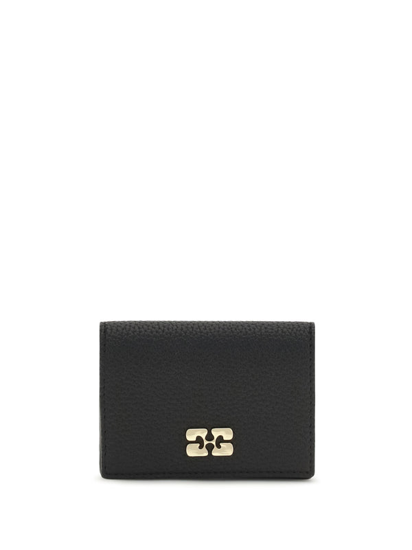 Ganni 52% recycled polyester; 48% polyurethane card holder in black
