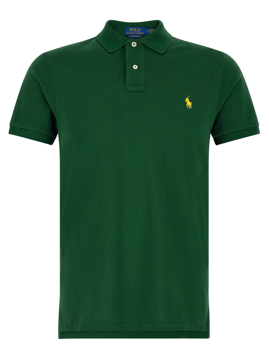 Polo Ralph Lauren Logo-Embroidered Piqué Cotton Polo — green
