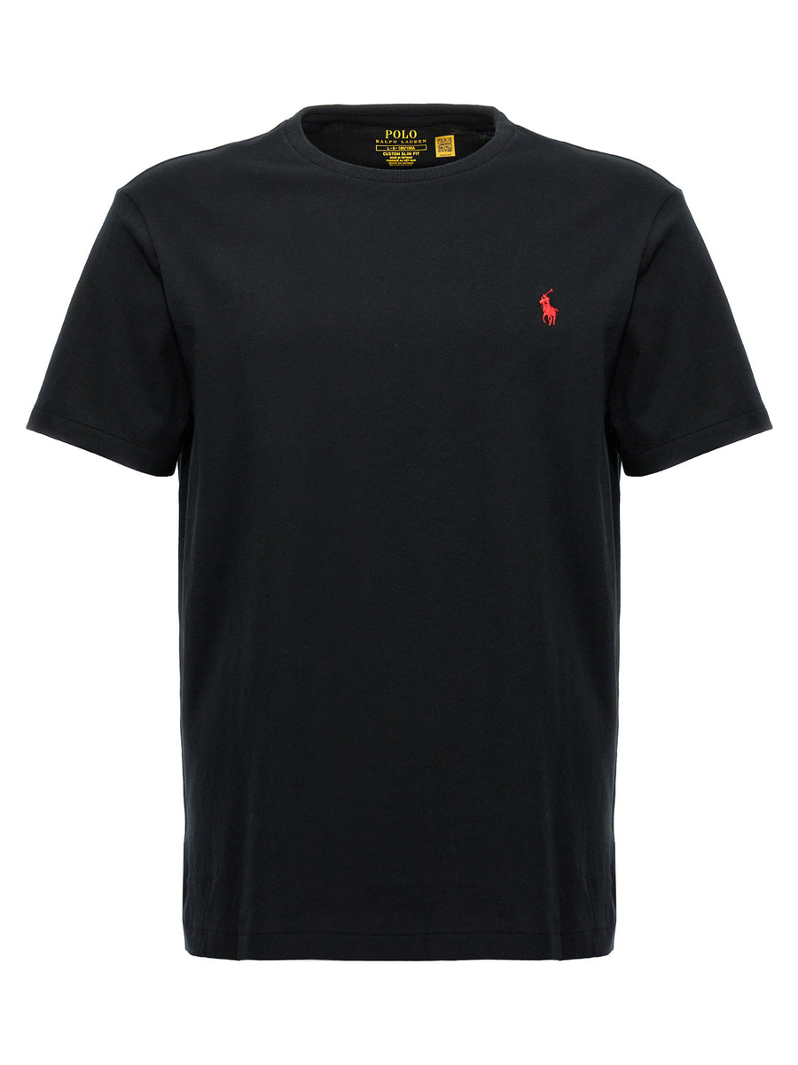 Polo Ralph Lauren Logo-Embroidered Cotton T-Shirt — Black