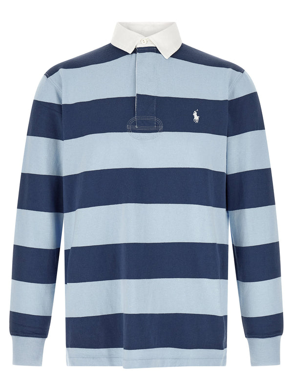 قميص بولو جيرسيه مخطط من Polo Ralph Lauren قطن — أزرق