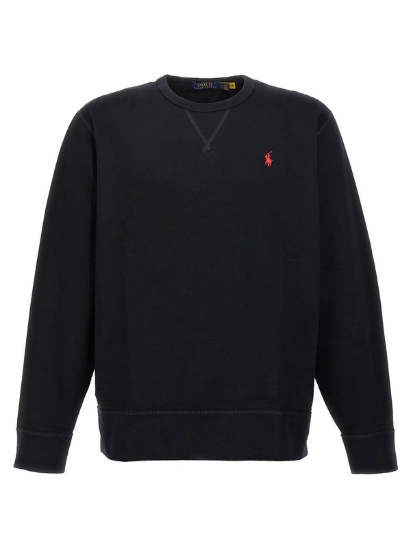 Polo Ralph Lauren Embroidered Logo Sweatshirt — Black