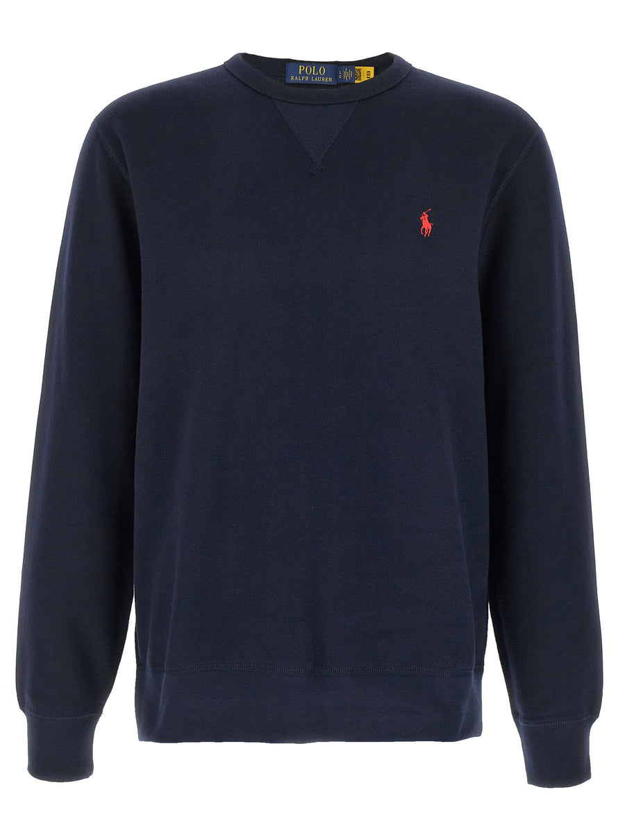 Polo Ralph Lauren Logo-Embroidered Fleece Cotton Sweatshirt — Navy